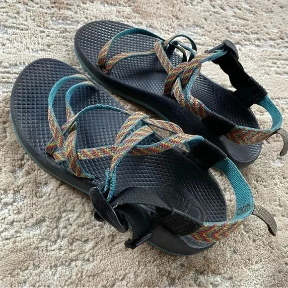 Chaco ZX2 Classic Blue Red Yellow Boulder Walking Hiking Sandals Boost: 4 - Picture 5 of 9